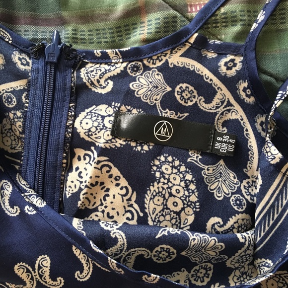 Blue Paisley Print Cold Shoulder Playsuit - Picture 6 of 6